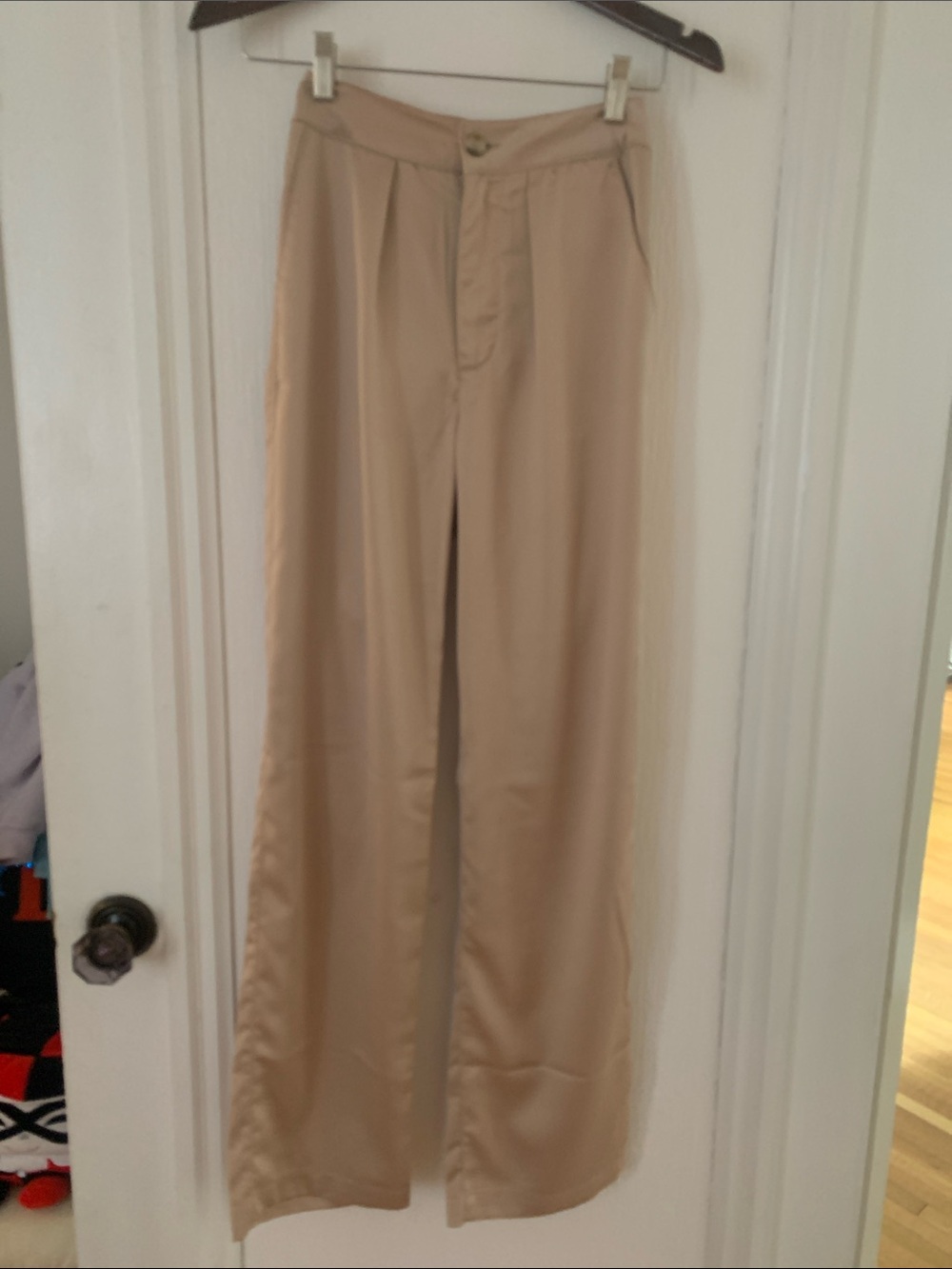 Beige Wide-Leg Men’s Pants
